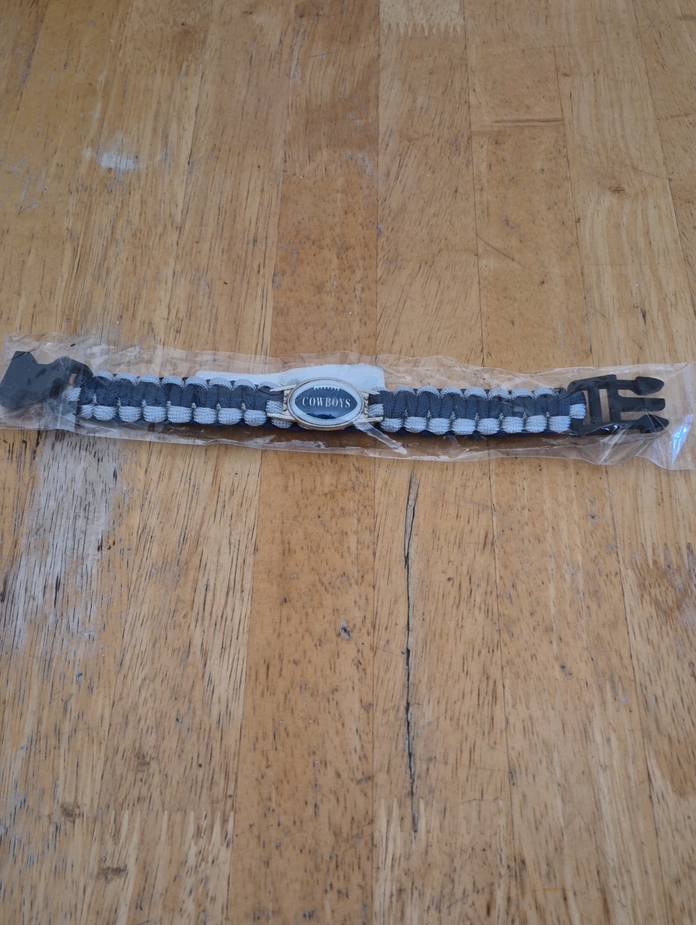 Source Unknown Cowboys Gray and White Woven Paracord Bracelet
